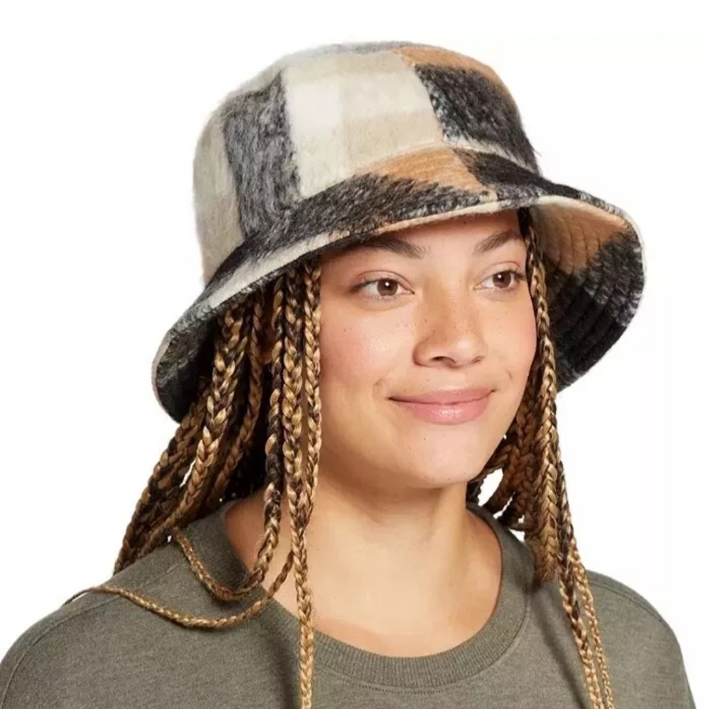 Alpine Design Women’s Brushed Bucket Hat Autumn Plaid NWT